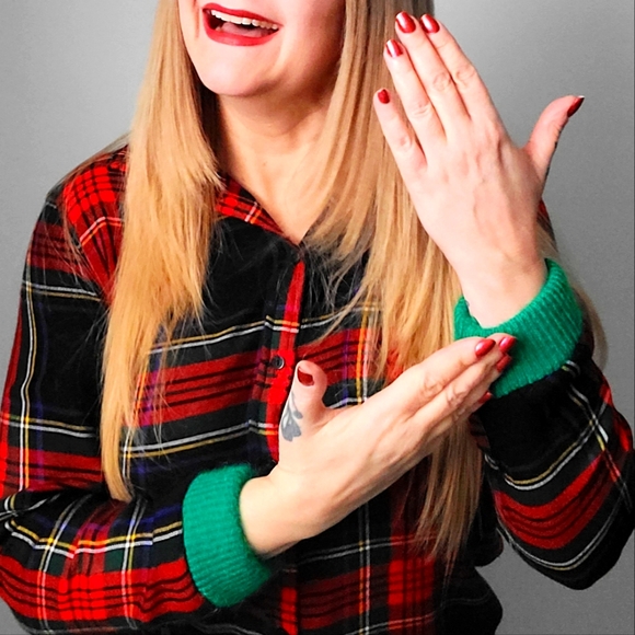 Refashioned 90s Grunge Plaid & Knit Lumberjack Shirt (M/L) - Picture 2 of 7